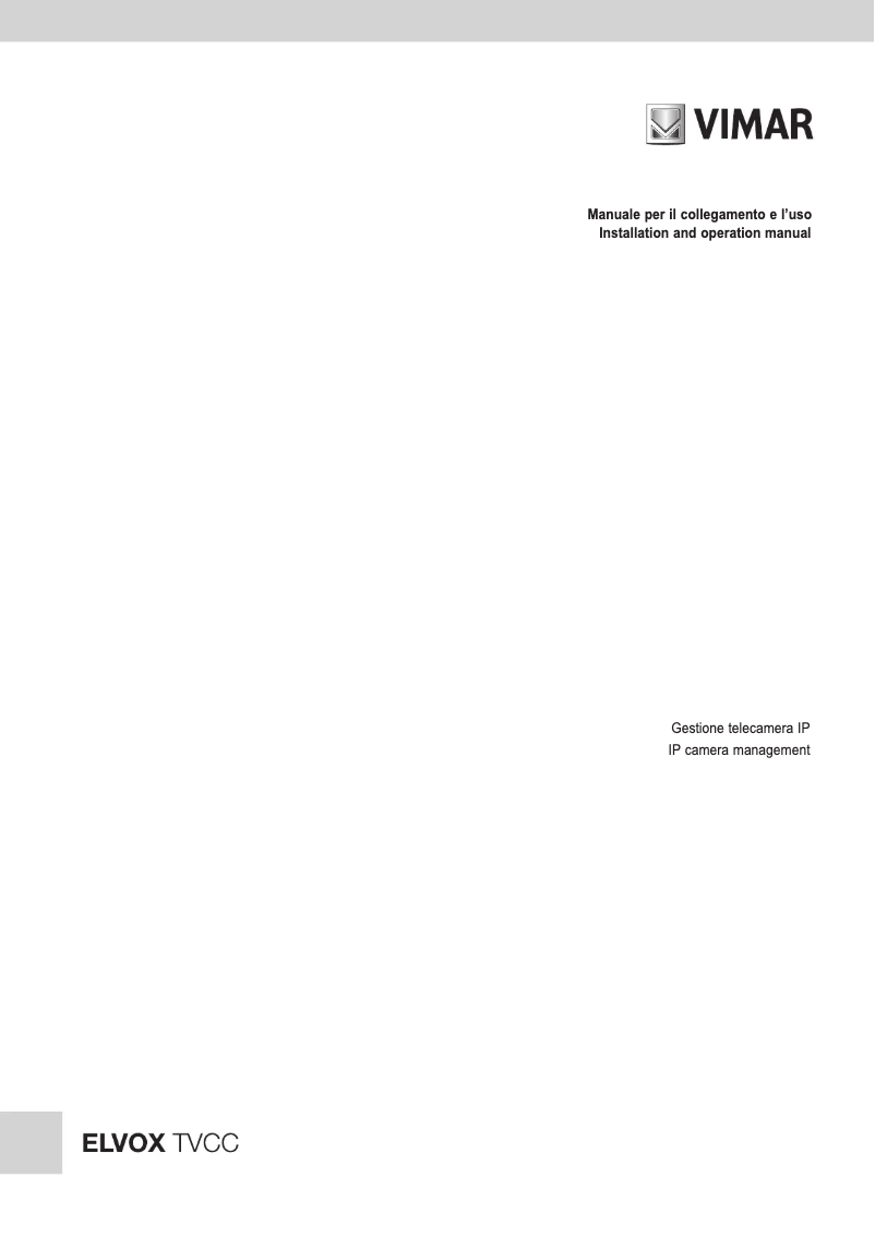 Page 1 of the manual User Manual Vimar ELVOX 4622.028BA