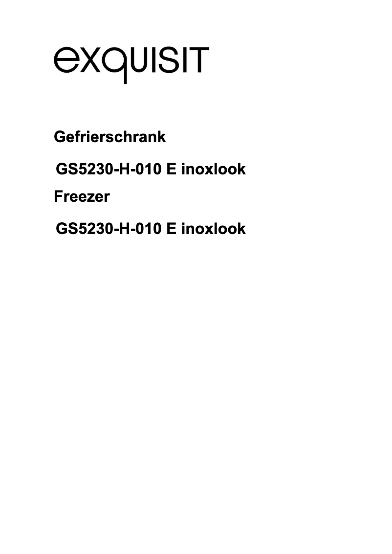 First page image of the manual for GS5230-H-010 E