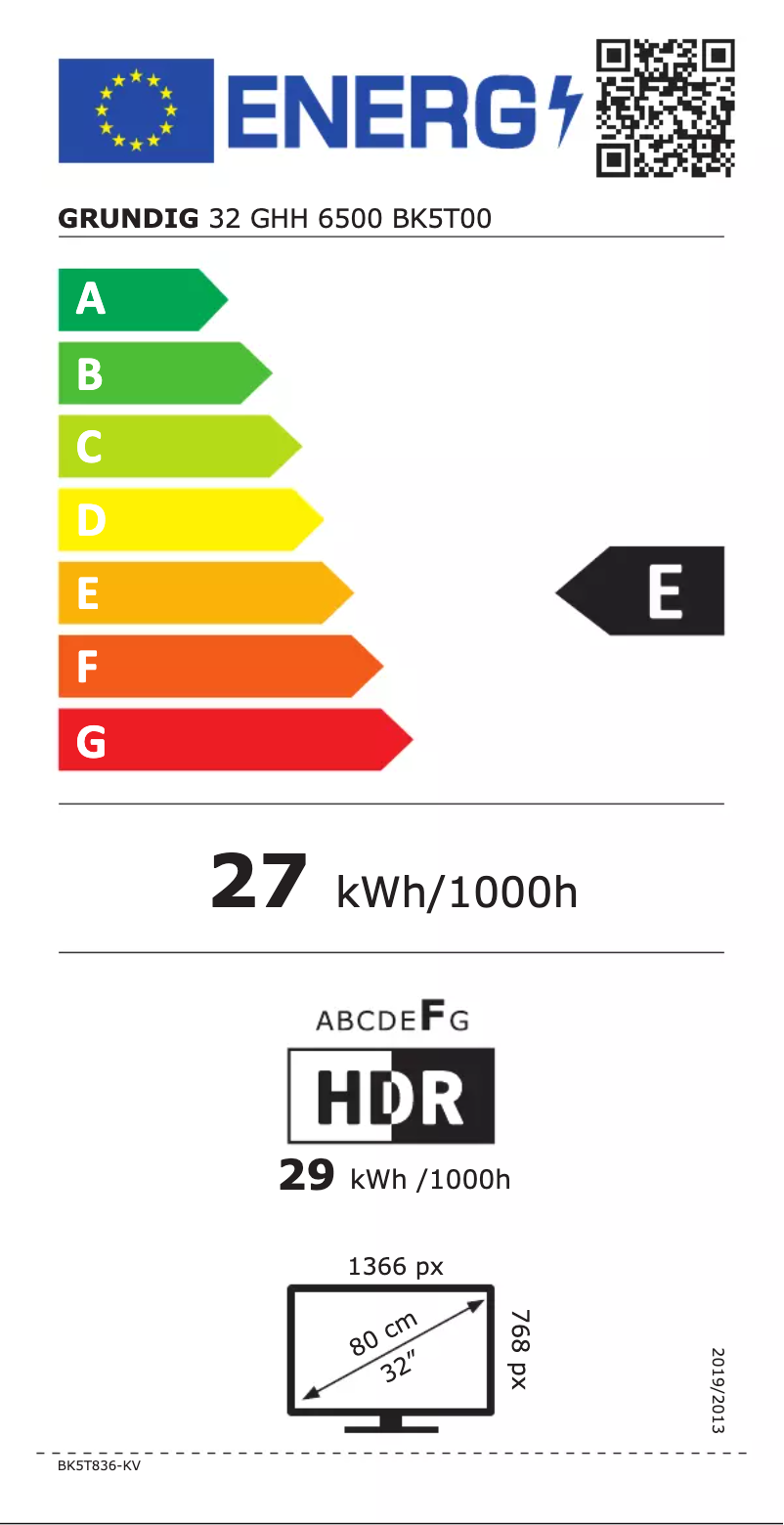 First page image of the manual for 32GHH6500