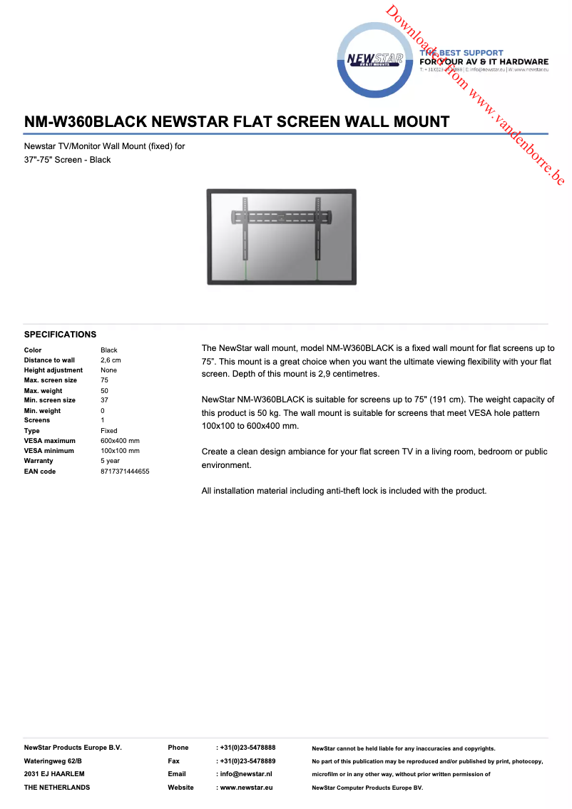 Page 1 of the manual User Manual Newstar NM-W360