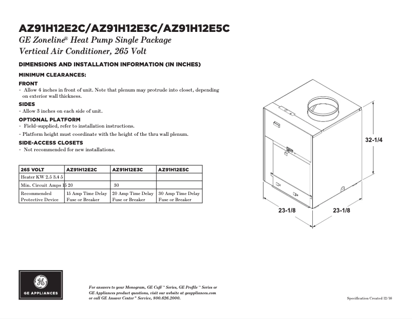 First page image of the manual for AZ91H12E3C