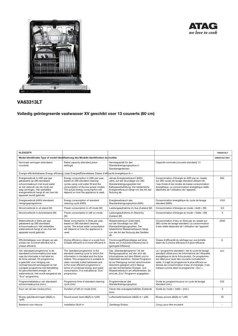 First page image of the manual for VA63313LT