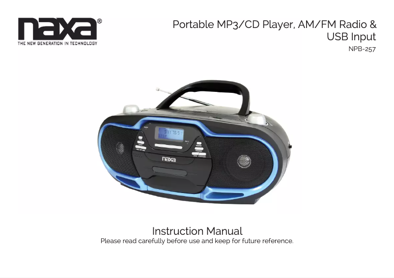 Page 1 de la notice Manuel utilisateur Naxa NPB-257