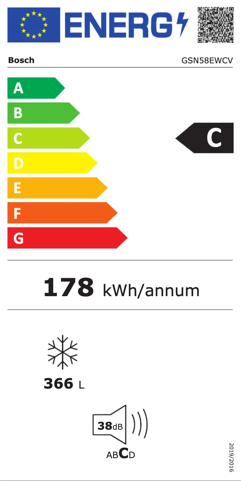 Page 1 of the manual Energy Label Bosch GSN58EWCV