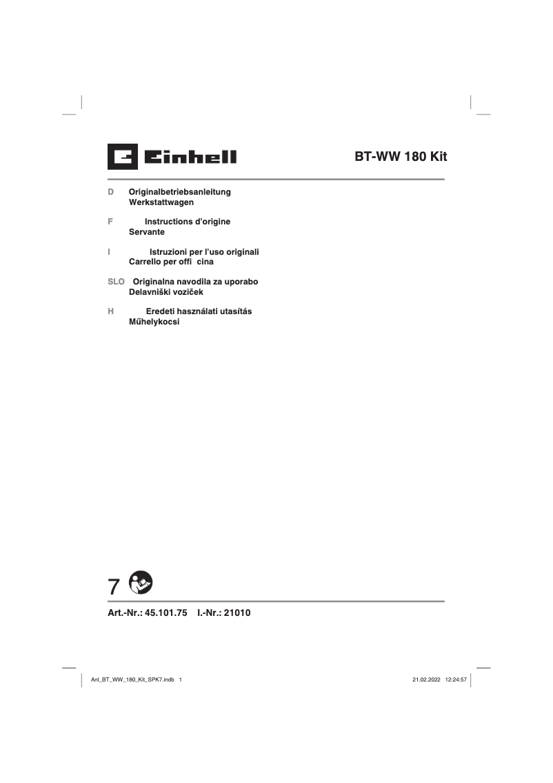 First page image of the manual for BT-WW 180 Kit