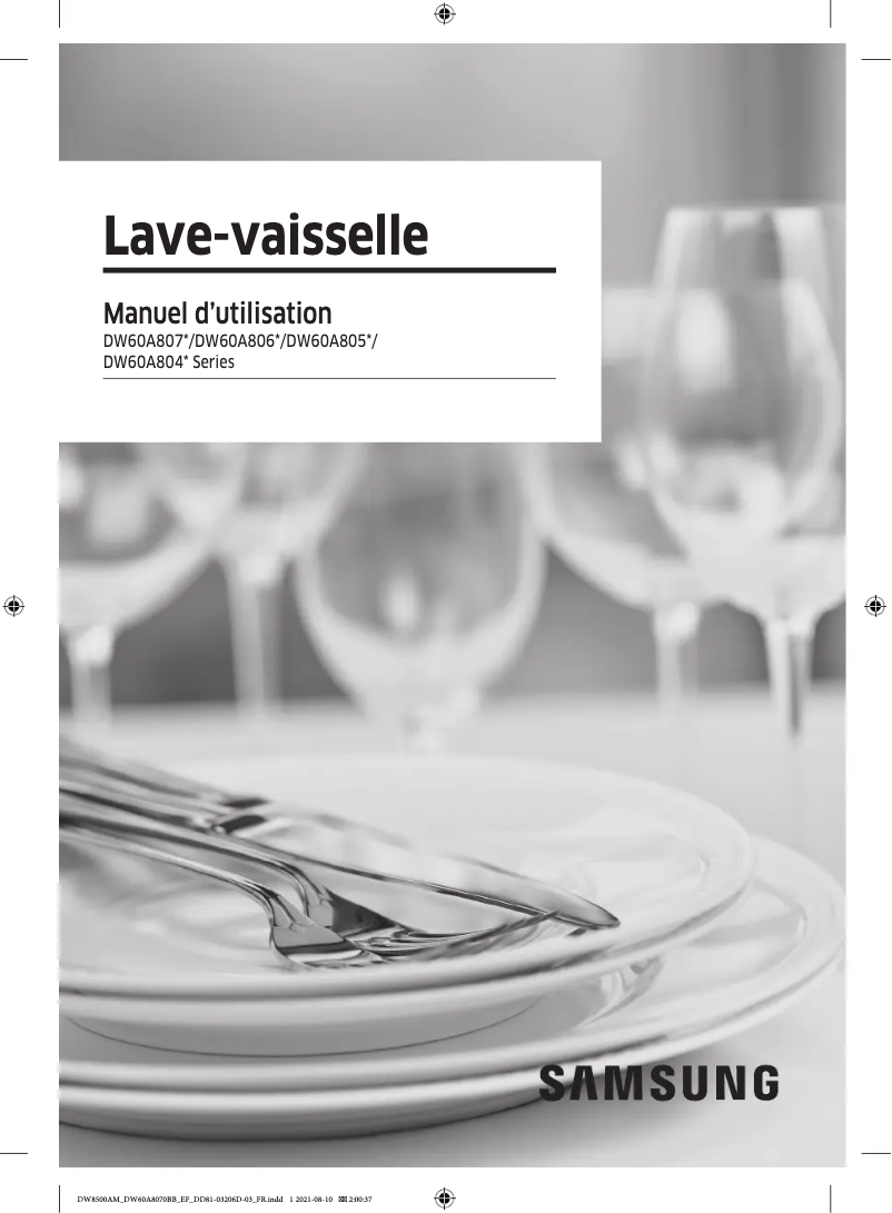 First page image of the manual for DW60A8050FS