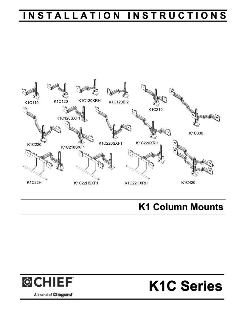 First page image of the manual for K1C22HS