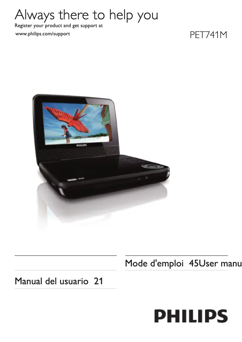 First page image of the manual for PET741M