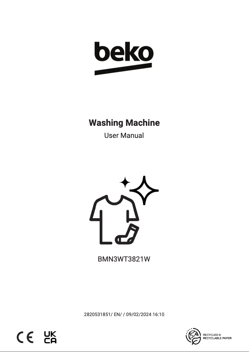 First page image of the manual for BMN3WT3821