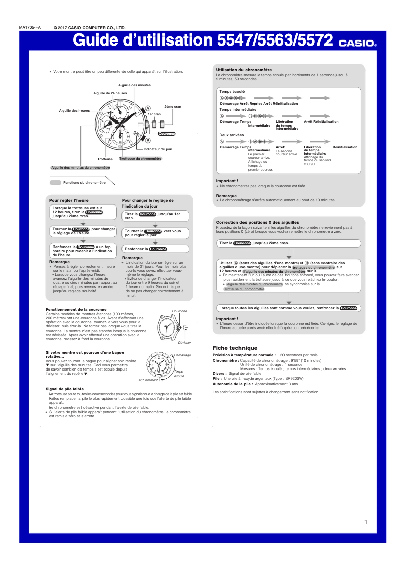 Page 1 of the manual User Manual Casio EFV-540DC-1AVUEF