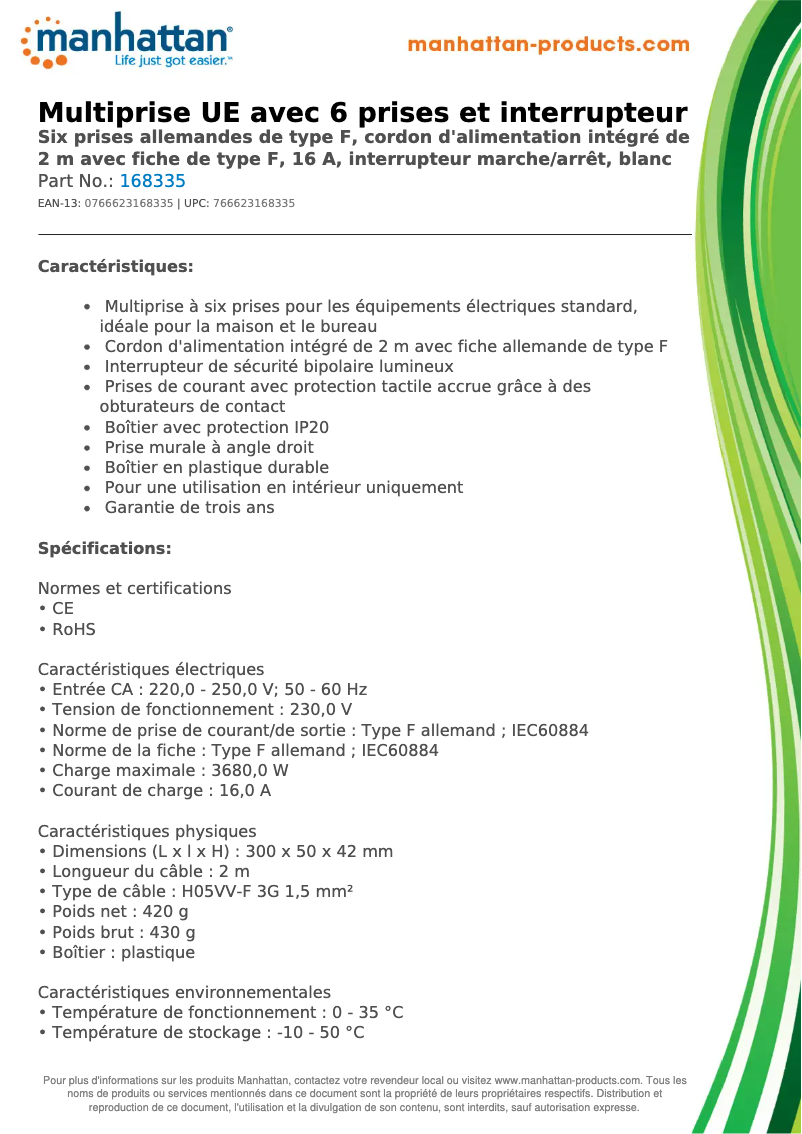 First page image of the manual for 168335