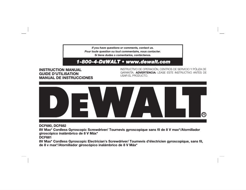 Page 1 of the manual User Manual DeWalt DWST83472