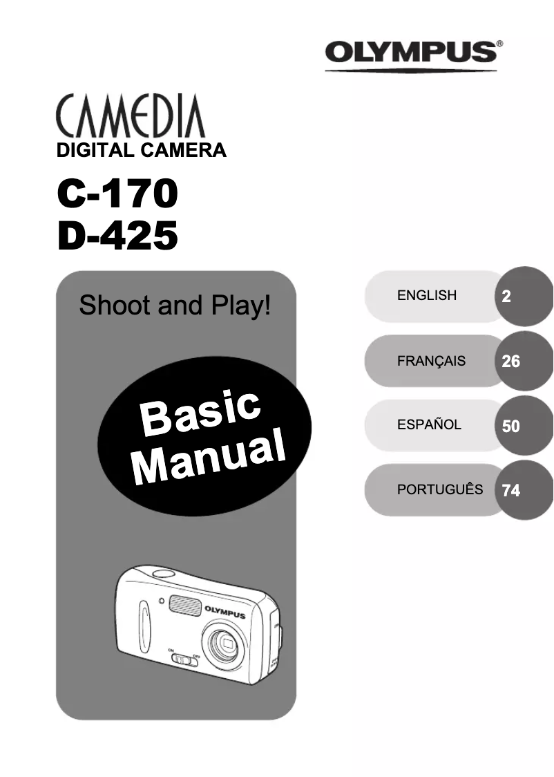 First page image of the manual for Camedia D-425
