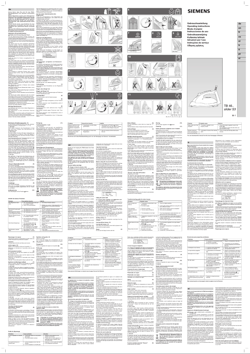 Page 1 of the manual User Manual Siemens TB46120