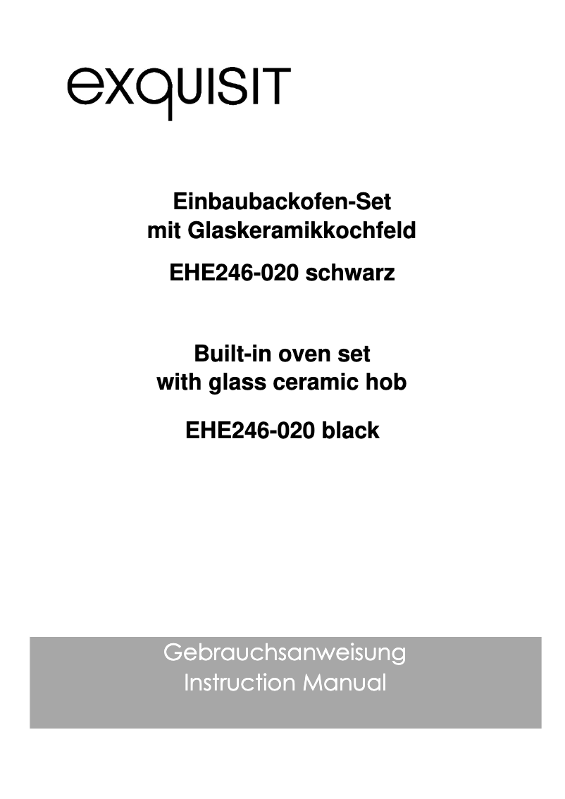 First page image of the manual for EHE246-020