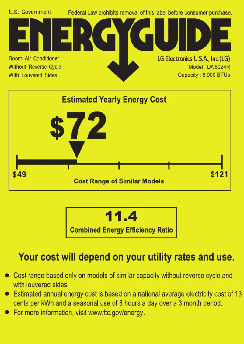 First page image of the manual for LW8024R