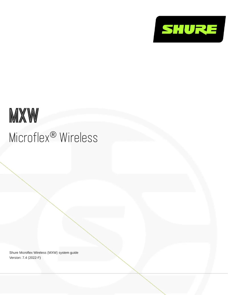 First page image of the manual for MXW6