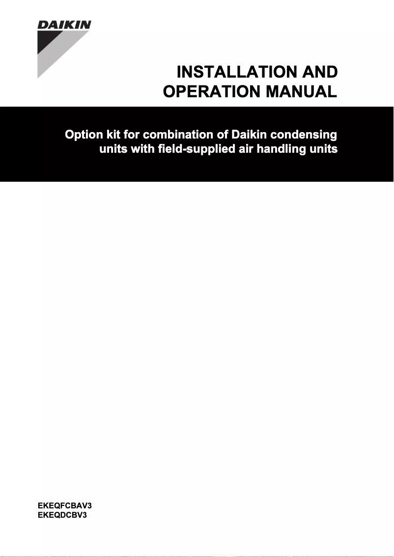 Page 1 of the manual User Manual Daikin EKEQMCBV3