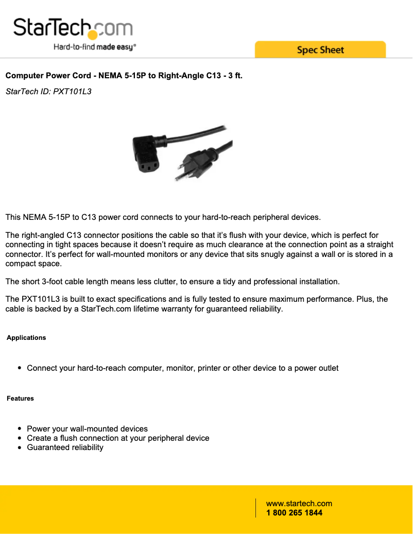 Page 1 of the manual User Manual StarTech.com PXT101L3