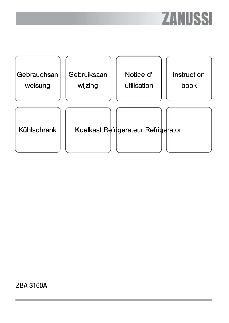 Page 1 of the manual User Manual Zanussi ZBA3160A
