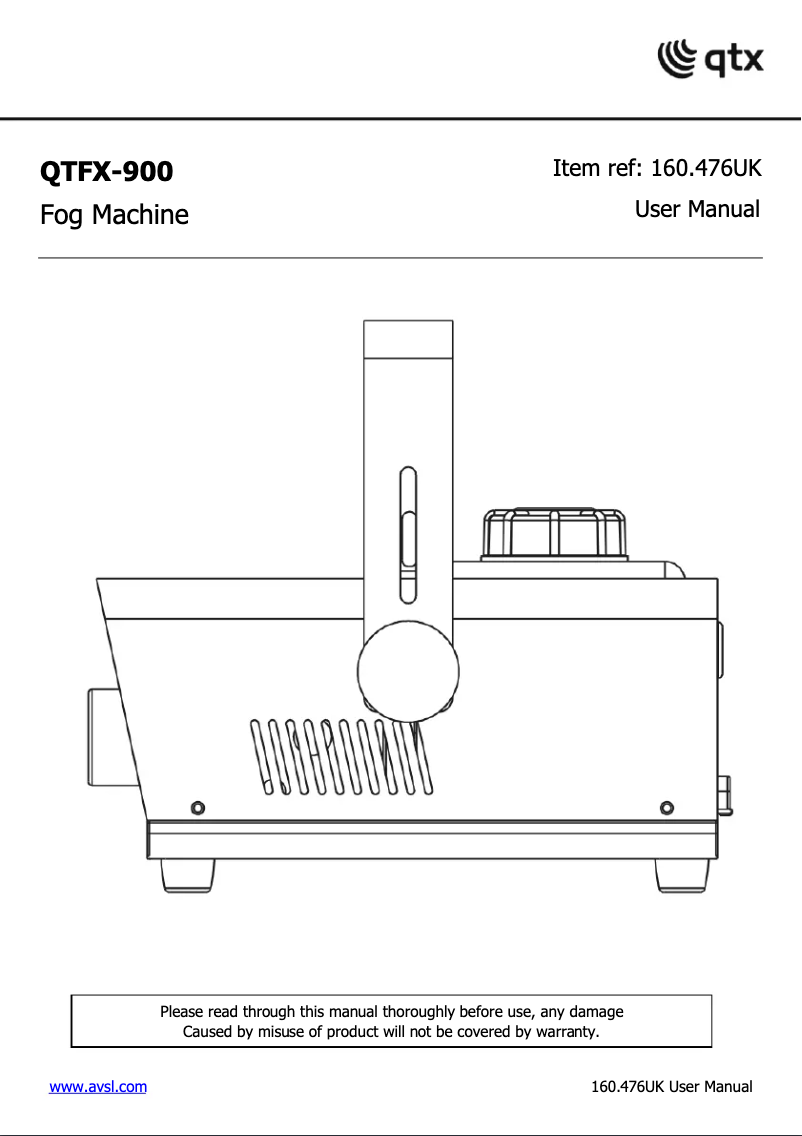 First page image of the manual for QTFX-900