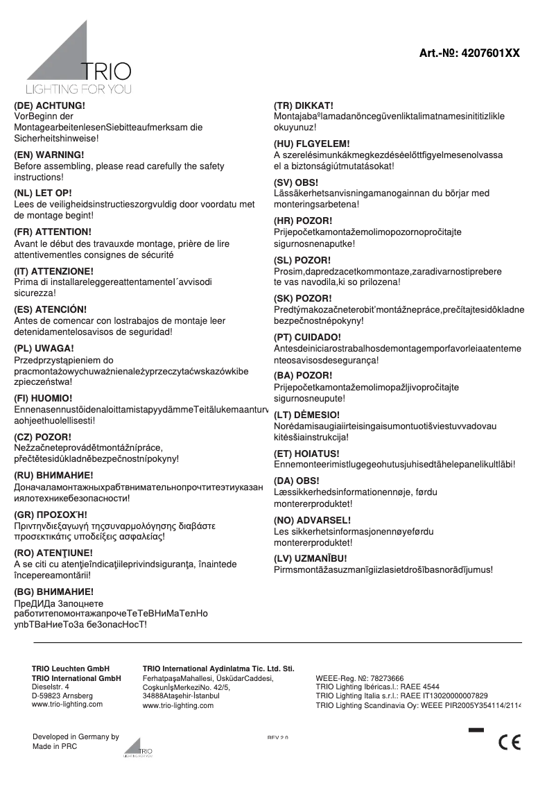 First page image of the manual for Reno 420760187