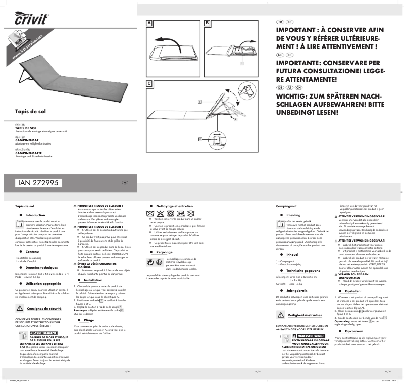 Page 1 of the manual User Manual Crivit HG00627