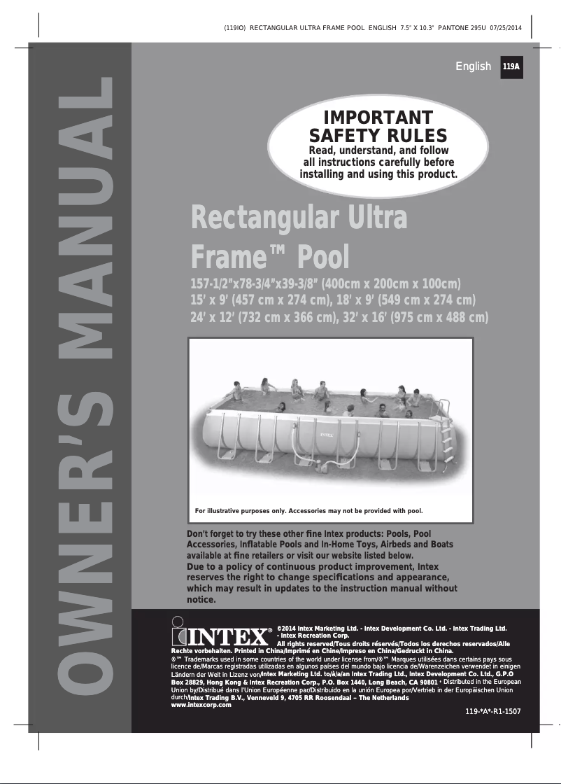Page 1 de la notice Manuel utilisateur Intex 28350