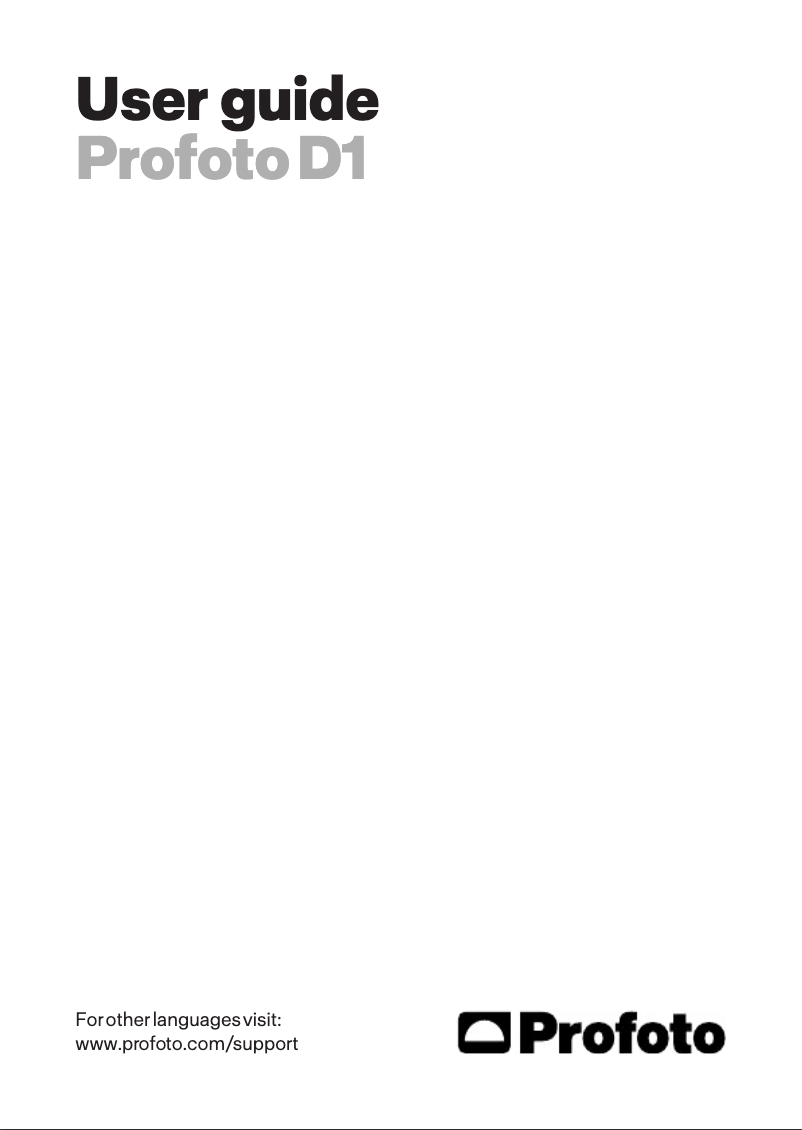 Page 1 of the manual User Manual Profoto D1 1000 Air