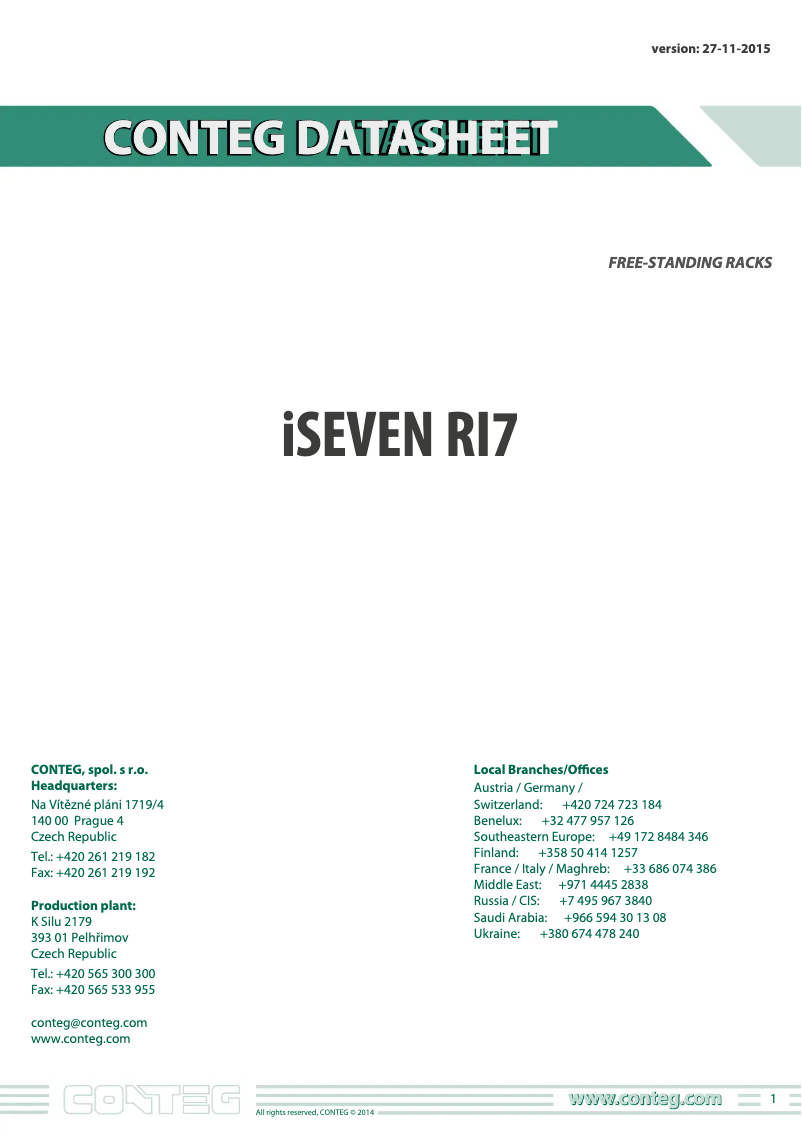 First page image of the manual for RACK-21NV