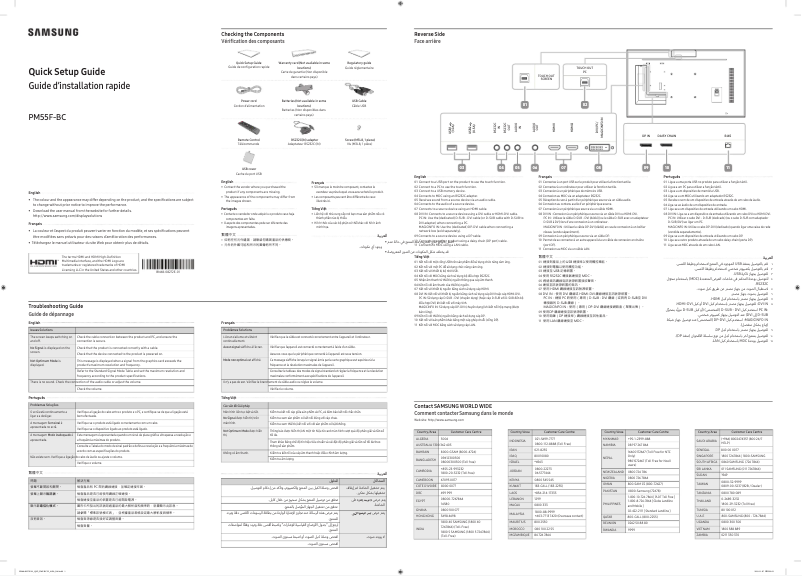 Page 1 of the manual Installation Guide Samsung PM55F-BC
