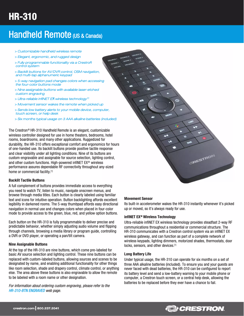 Image de la première page du manuel de l'appareil HR-310