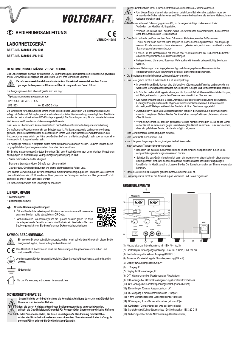 First page image of the manual for LPS1153