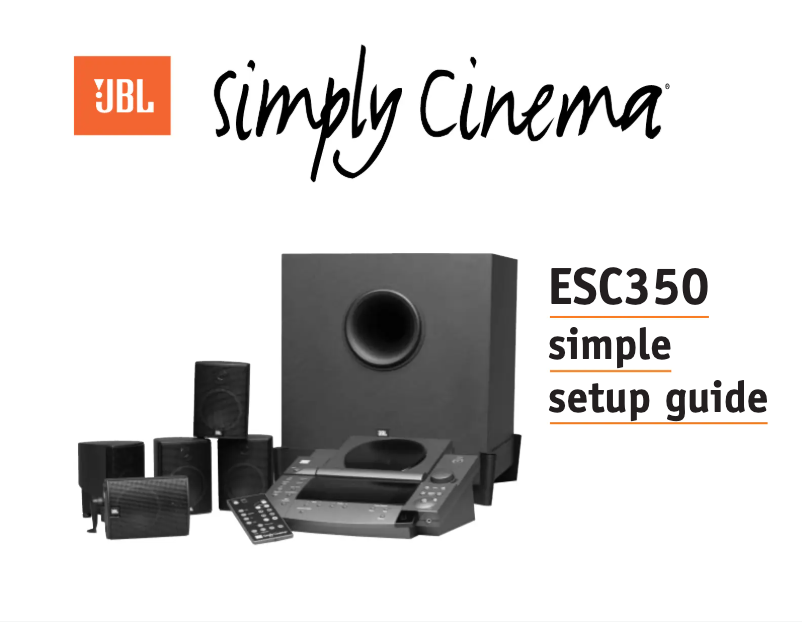 Page 1 of the manual User Manual JBL Simply Cinema ESC350