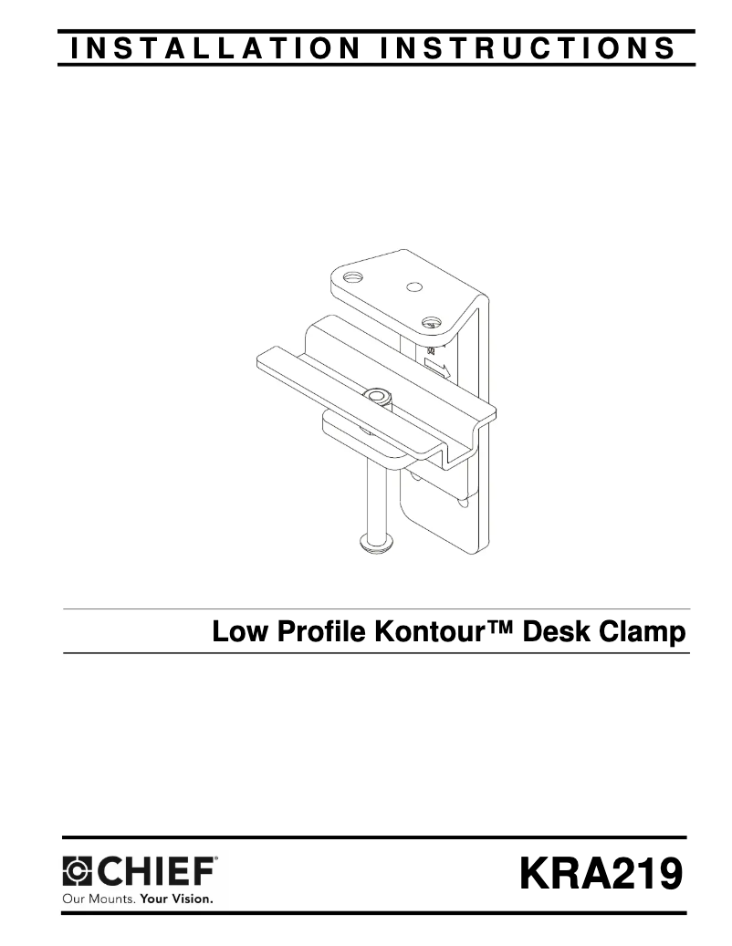 Page 1 of the manual User Manual Chief KRA219S