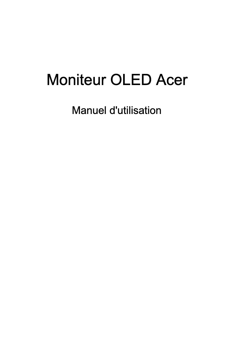 Page 1 of the manual User Manual Acer X49X