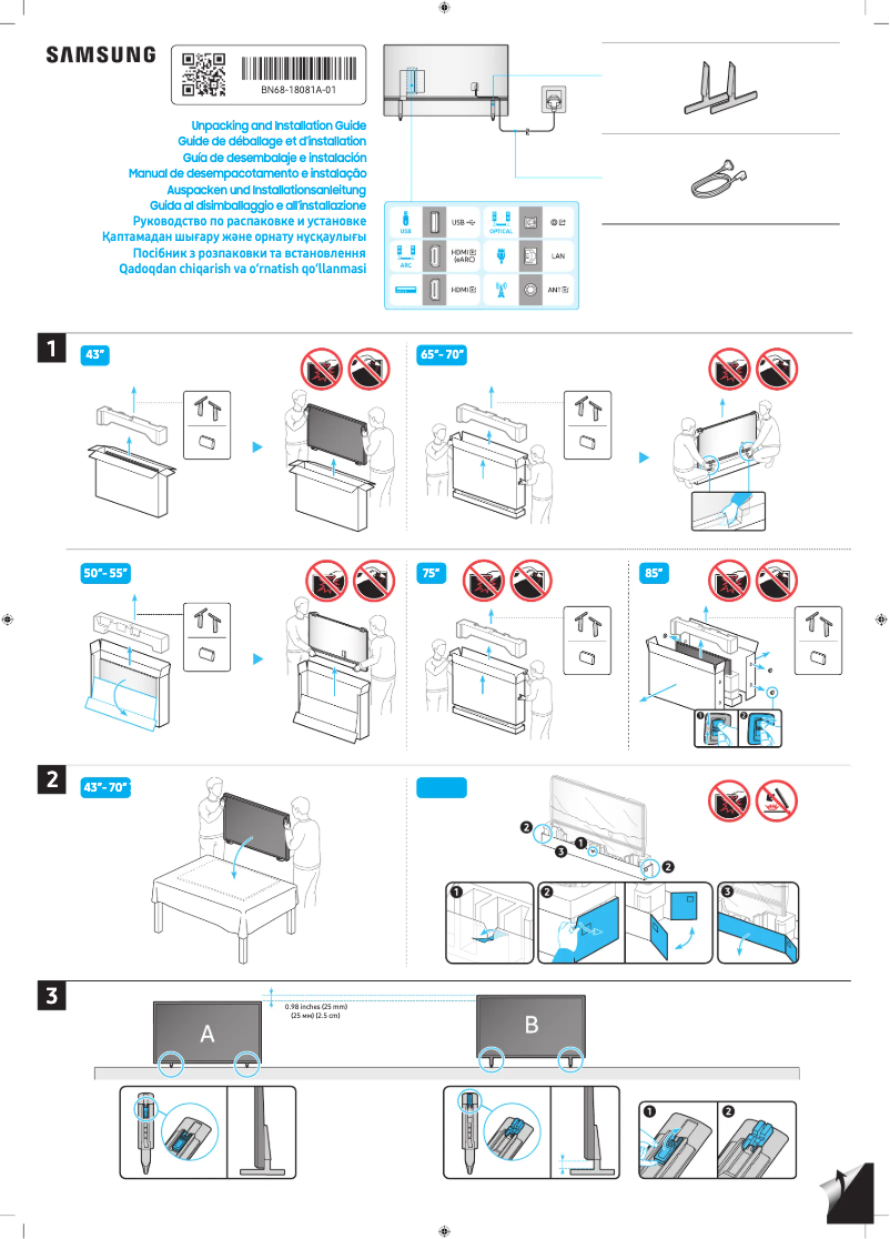 First page image of the manual for UA75DU8300U