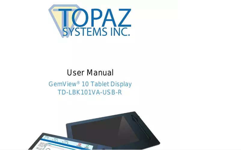 Page 1 of the manual User Manual Topaz GemView 10