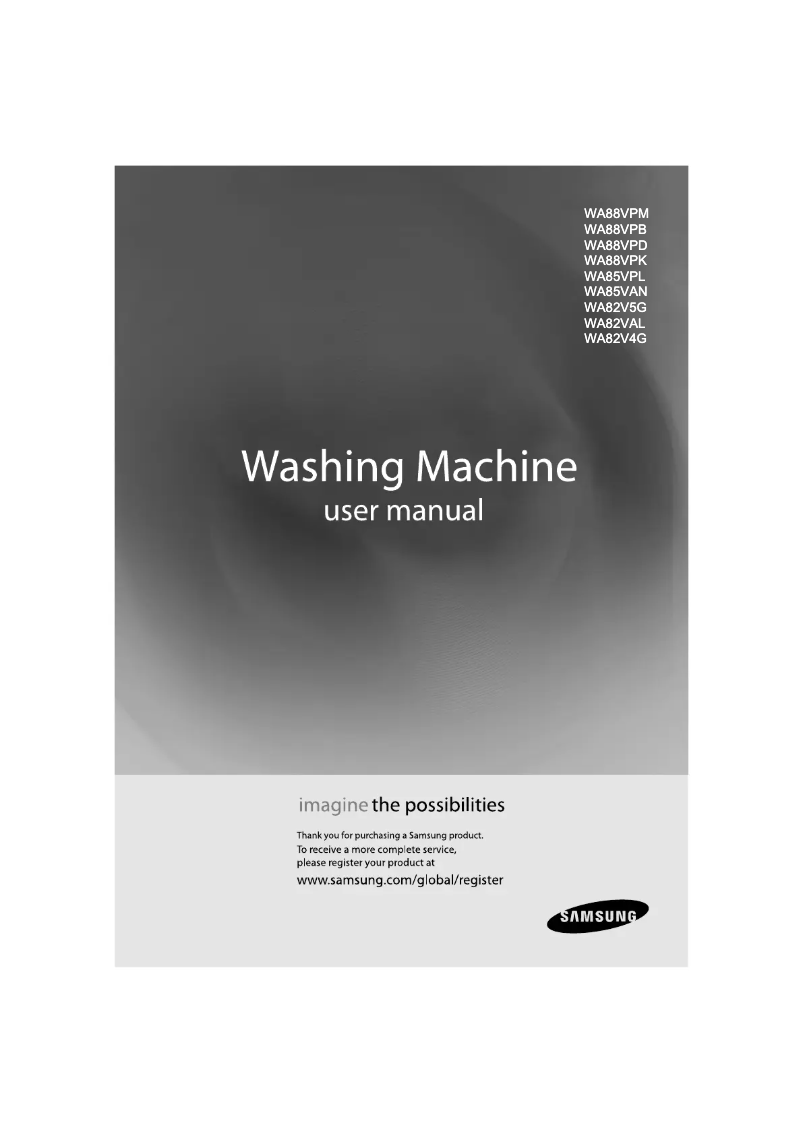 First page image of the manual for WA82V5GEC