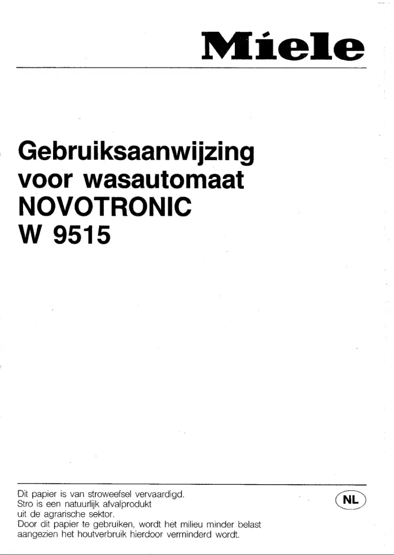 First page image of the manual for Novotronic W9515
