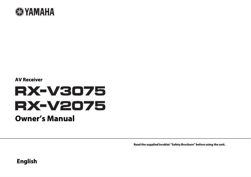 First page image of the manual for RX-V3075