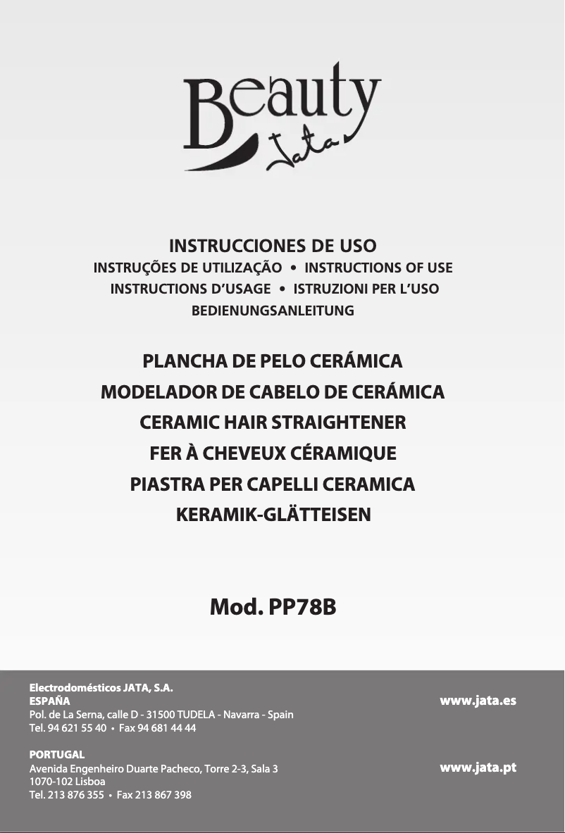 Page 1 of the manual User Manual Jata PP78B