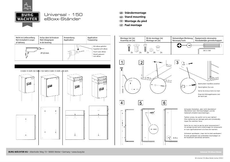 First page image of the manual for Universal 150 Ni
