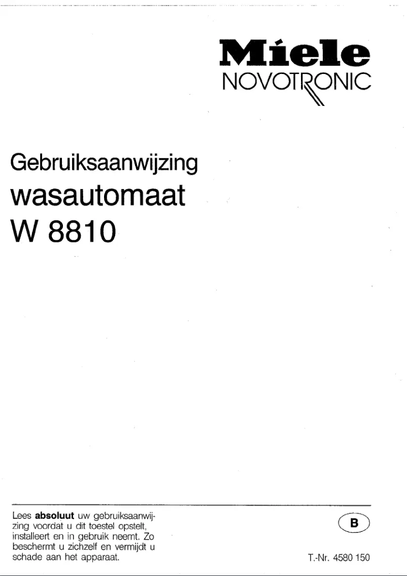 First page image of the manual for W 8810