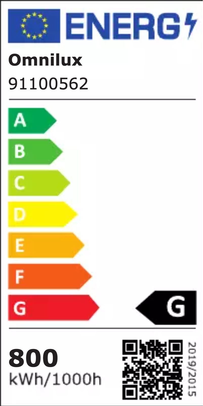 Page 1 of the manual Energy Label Omnilux DXX 230V/800W