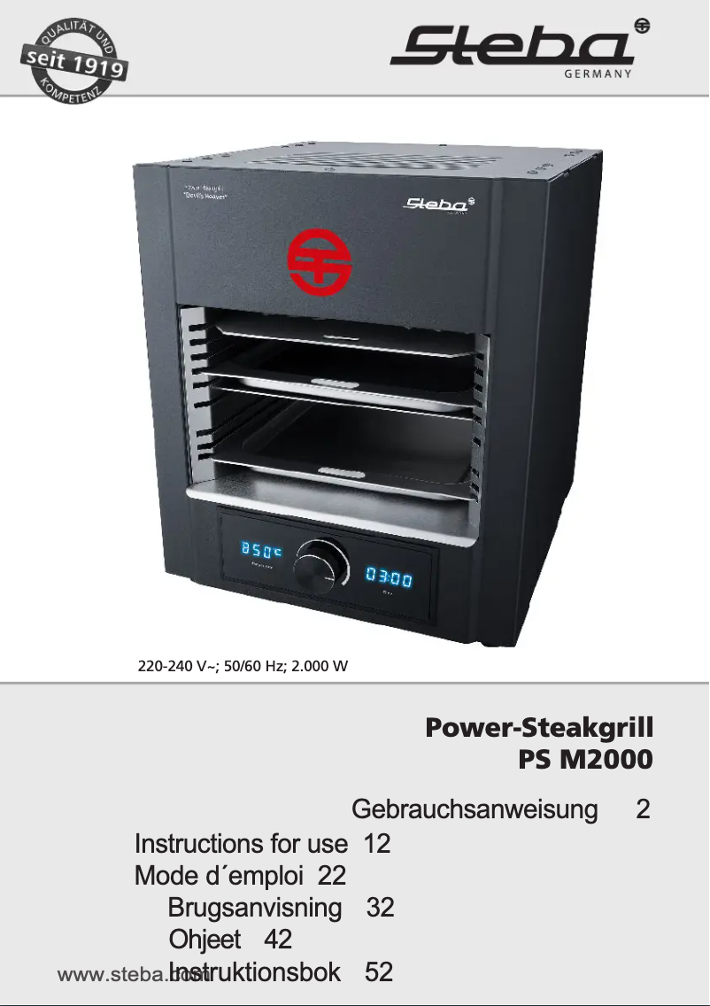 First page image of the manual for Power Steakgrill Devil's Heaven PS M2000