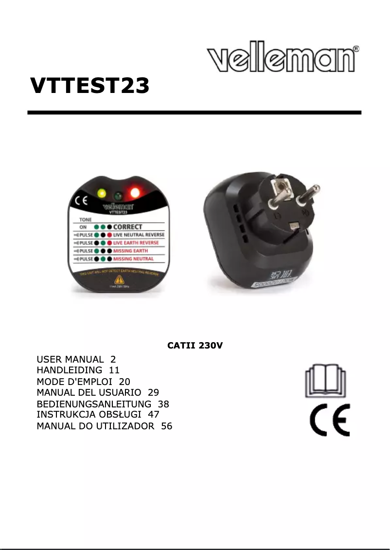 First page image of the manual for VTTEST23