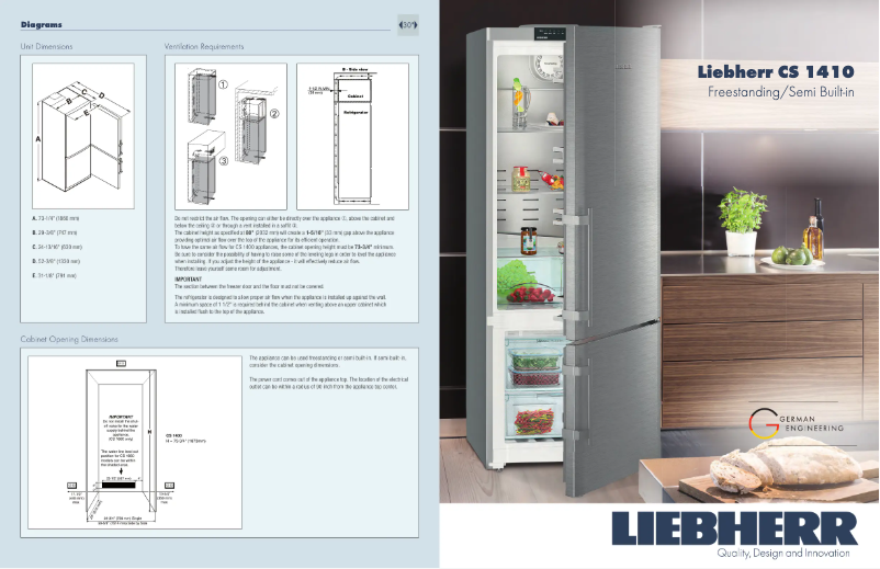 Page 1 of the manual Technical Sheet Liebherr CS-1410