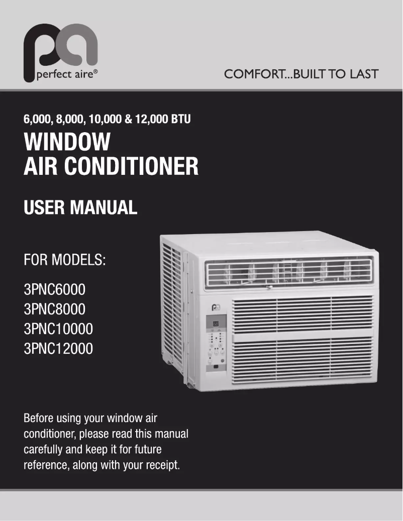 Page 1 of the manual User Manual Perfect Aire 3PNC8000