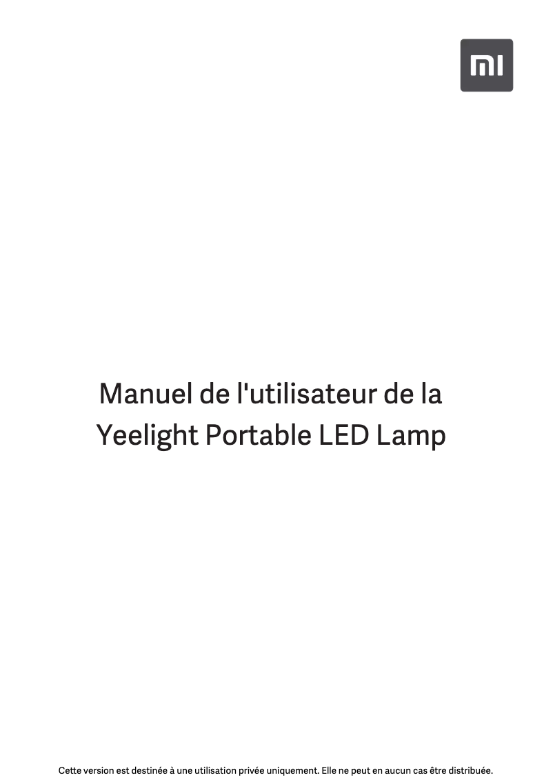 First page image of the manual for Yeelight Portable LED Lamp